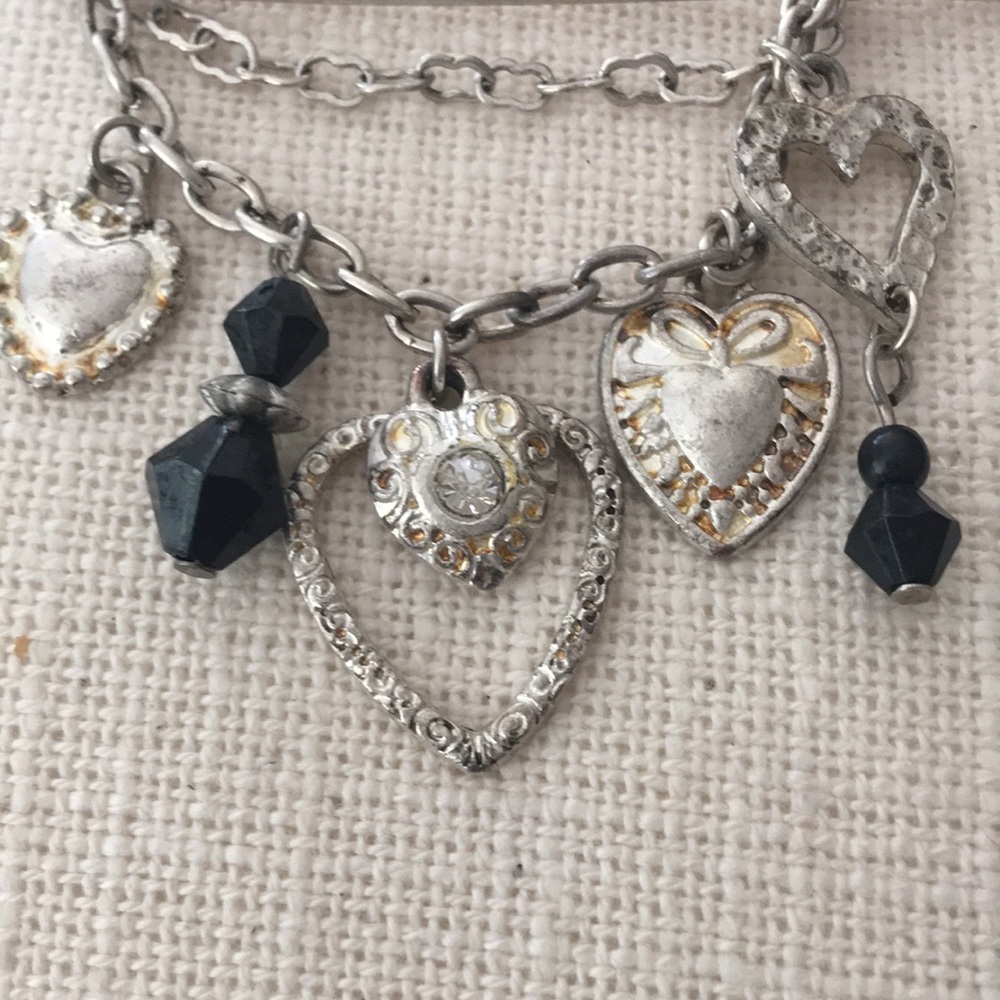 Vintage diaper pin heart charm brouch
